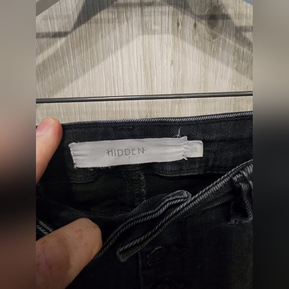 Hidden Taylor High Waisted Black Skinny Jeans 26 Exposed Buttons - Picture 15 of 16